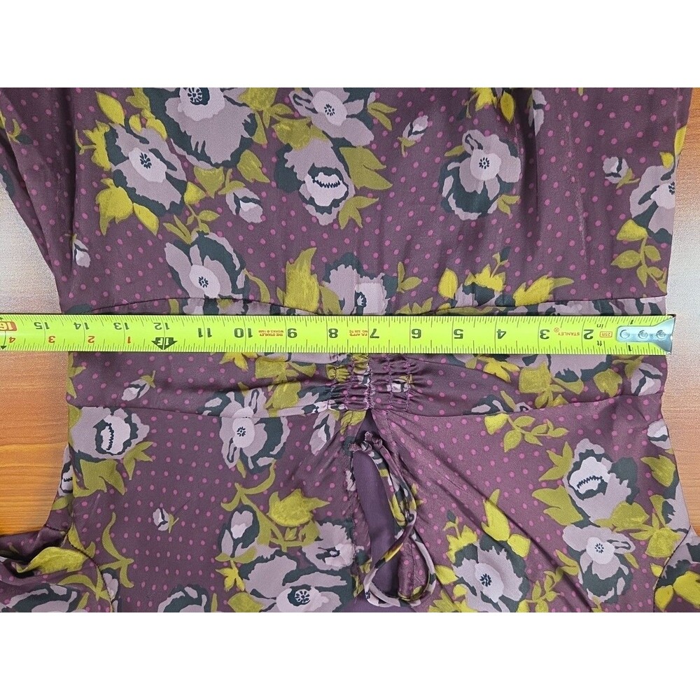 Free People Dress Morning Light Mini Purple Floral Keyhole sz10 Whimsy Fairy EUC - Picture 13 of 16